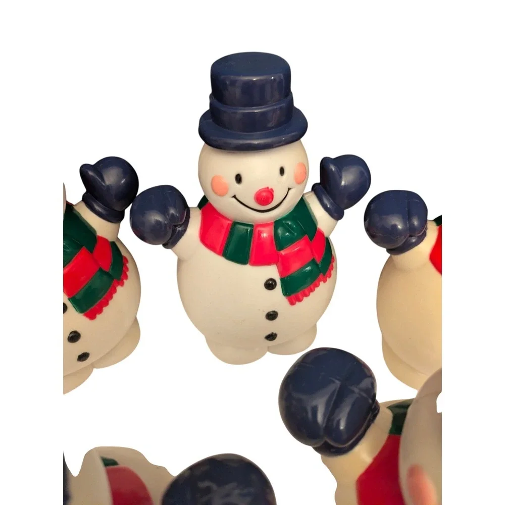 Set of 5 Adorable Ceramic Snowman‎ Figurines Christmas Holiday Decor
